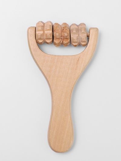 УЦЕНКА Массажёр дерево универс Барабан 3 рол 14,5*8*3см шильд ОТ