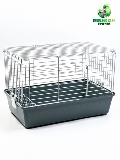 Клетка для кроликов, 60×36×40 см, усиленная, серая