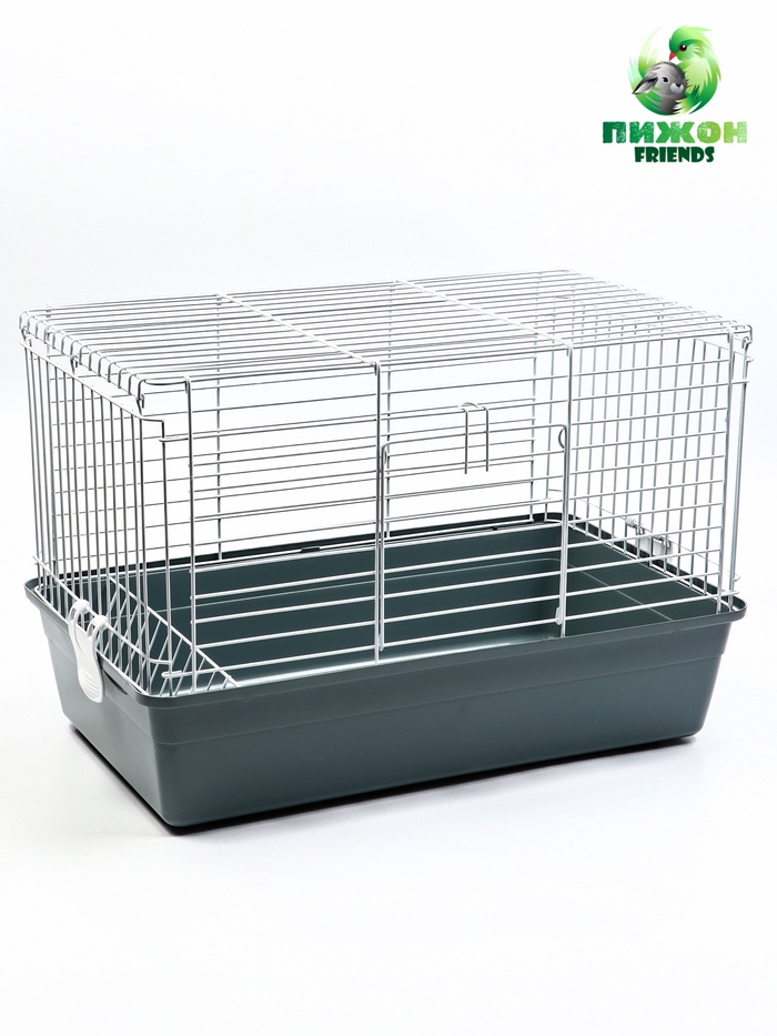 Клетка для кроликов, 60×36×40 см, усиленная, серая - Фото 1