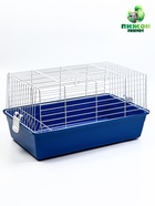 Клетка для кроликов, 60×36×32 см, усиленная, синяя - Фото 1