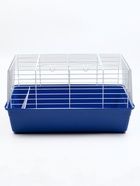 Клетка для кроликов, 60×36×32 см, усиленная, синяя - Фото 3