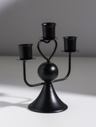 Подсвечник на 3 свечи «Сердечко», d=2.5 см, чёрный, 16.5×7×14 см - Фото 2