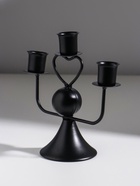 Подсвечник на 3 свечи «Сердечко», d=2.5 см, чёрный, 16.5×7×14 см - Фото 3