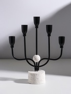Подсвечник на 5 свечей «Канделябр. Пятизубец», d=2 см, чёрный, 21×7×26.8 см - Фото 1