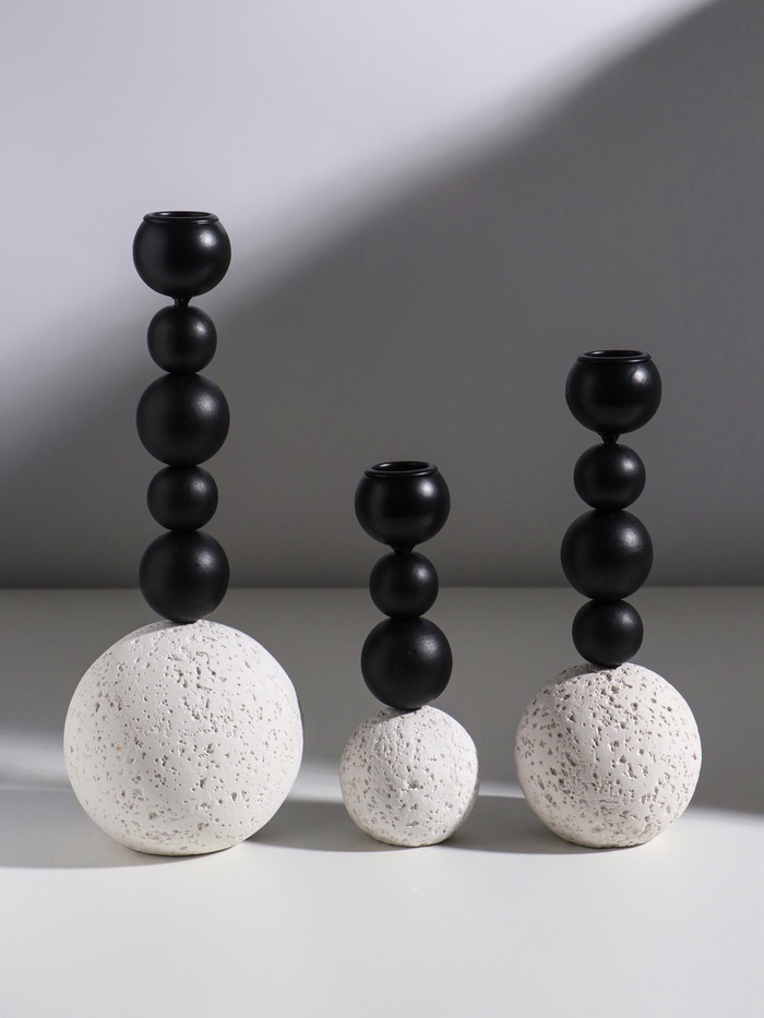 Набор подсвечников на 1 свечу «Шарики», d=2 см, 3 шт. - Фото 1