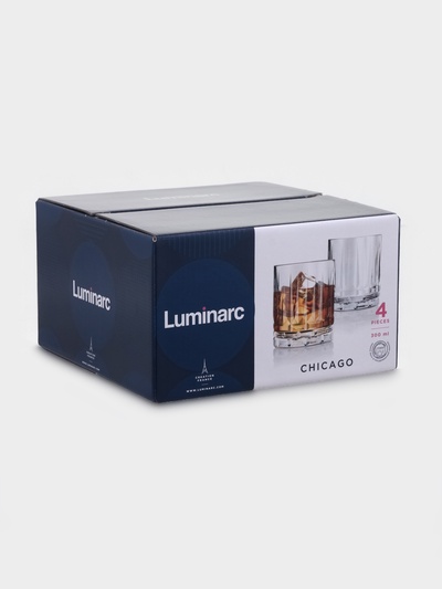 Стаканы Luminarc «Чикаго», 300 мл, набор 4 шт., стекло, прозрачные
