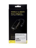 Type-C-разветвитель (HUB), HDMI/USB3.0/USB3.0/RJ45/PD, 60 ВТ, 3 А, кабель 13.5 см, серый 10884582 - фото 16601867