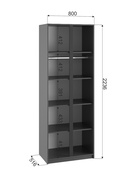 Шкаф двухстворчатый для одежды «Фаворит», 800×520×2236 мм, цвет графит - фото 49255474