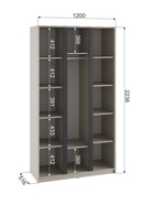 Шкаф трехстворчатый для одежды «Фаворит», 1200×520×2236 мм, цвет кашемир 10893757