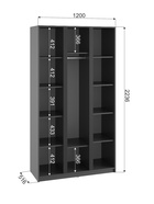Шкаф трехстворчатый для одежды «Фаворит», 1200×520×2236 мм, цвет графит 10893758