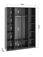 Шкаф распашной четырёхстворчатый для одежды «Фаворит», 1600×520×2236 мм, цвет графит - Фото 6