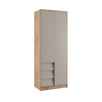 Шкаф двухстворчатый «Ева», 800×500×2100 мм, цвет крафт табачный/кашемир