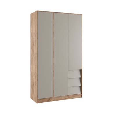 Шкаф трёхстворчатый «Ева», 1200×500×2100 мм, цвет крафт табачный/кашемир