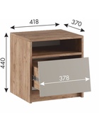 Тумба прикроватная «Ева», с ящиком, 418×370×440 мм, цвет крафт табачный/кашемир - Фото 3