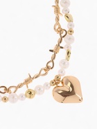 Колье «Многослойность» сердце, белое в золоте - Фото 2