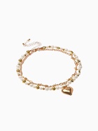 Колье «Многослойность» сердце, белое в золоте - Фото 4