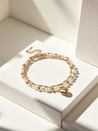 Колье «Многослойность» сердце, белое в золоте 10875419