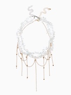 Колье «Хрусталь» водопад, белое в золоте - Фото 2