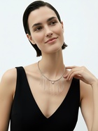 Колье «Сердце» водопад с бусинами, цвет серебро - Фото 2