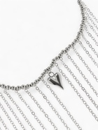 Колье «Сердце» водопад с бусинами, цвет серебро - Фото 3