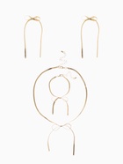 Набор «Бантик», 3 предмета: колье, серьги, браслет, цвет золото - Фото 2