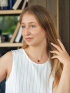 Кулон на леске «Гранат», бордовый в золоте, 33 см + 5 см доп, цепочка - Фото 7