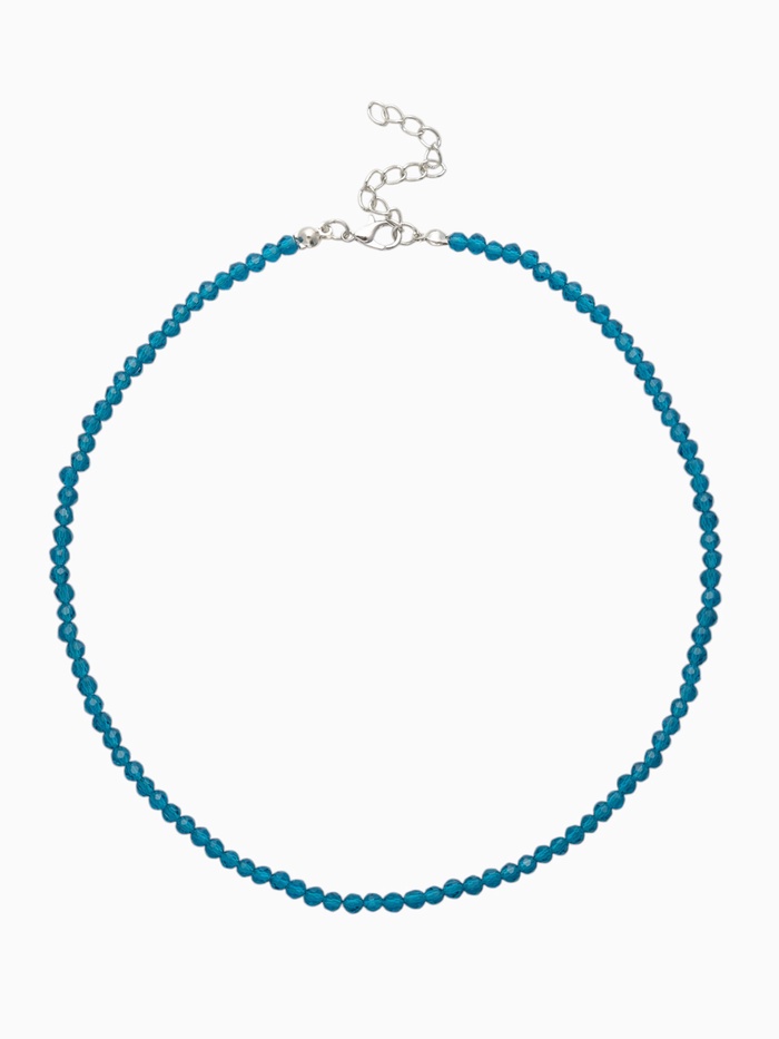 Чокер из бисера «Хрусталь», морской в серебре, 36 см + 5 см доп, цепочка - Фото 1