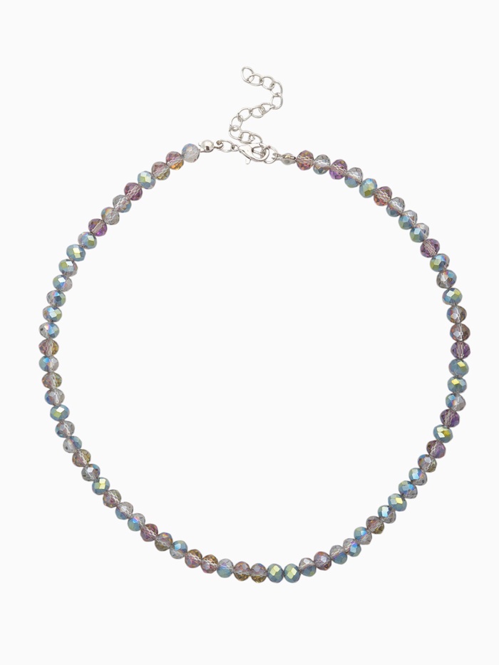 Чокер из бисера «Хрусталь», бензиновый в серебре, 37 см + 5 см доп, цепочка - Фото 1