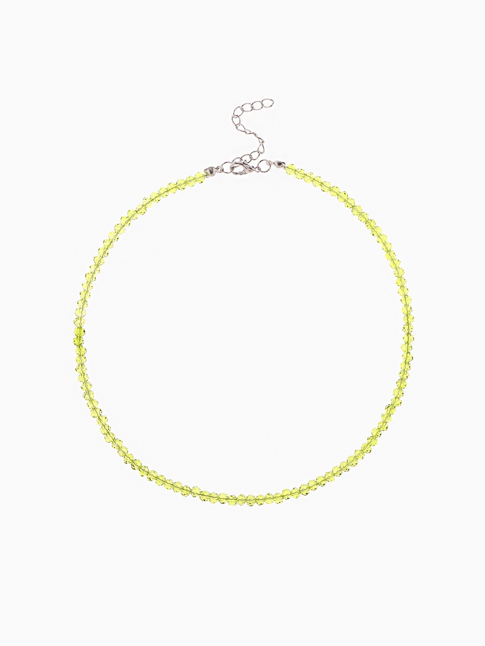 Чокер из бисера «Хрусталь», травяной в серебре, 36 см + 5 см доп, цепочка - Фото 1