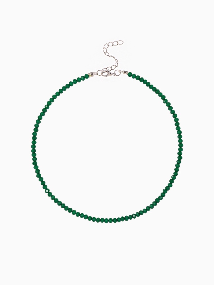 Чокер из бисера «Хрусталь», зелёный в серебре, 36 см + 5 см доп, цепочка - Фото 1
