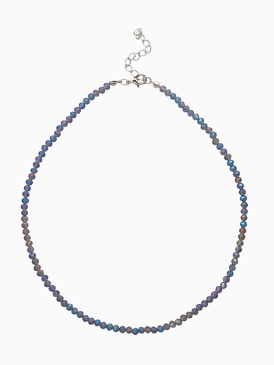 Чокер из бисера «Хрусталь», серый в серебре, 36 см + 5 см доп, цепочка