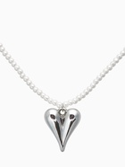 Чокер «Сердце» жемчужные бусины, белый в серебре, 32 см + 5 см доп, цепочка - Фото 3