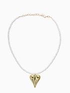 Чокер «Сердце» жемчужные бусины, белый в золоте, 32 см + 5 см доп, цепочка - Фото 1