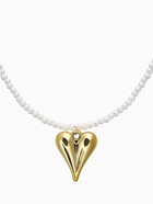 Чокер «Сердце» жемчужные бусины, белый в золоте, 32 см + 5 см доп, цепочка - Фото 3