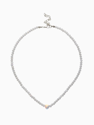 Чокер из бисера «Хрусталь», цветной в серебре, 36 см + 5 см доп, цепочка