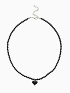 Чокер из бисера «Хрусталь», сердце, чёрный в серебре, 36 см + 5 см доп, цепочка - Фото 1