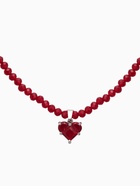 Чокер из бисера «Хрусталь» сердце, красный в серебре, 36 см + 5 см доп, цепочка - Фото 2