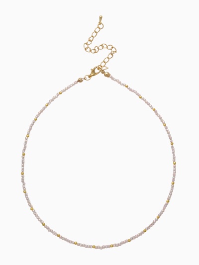 Чокер «Хрусталь» бусины, светло-розовый в золоте, 36 см + 5 см доп, цепочка