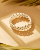 Браслет с жемчугом «Пружинка» стразинки, шар № 6, белый в серебре, L=6 см - Фото 7