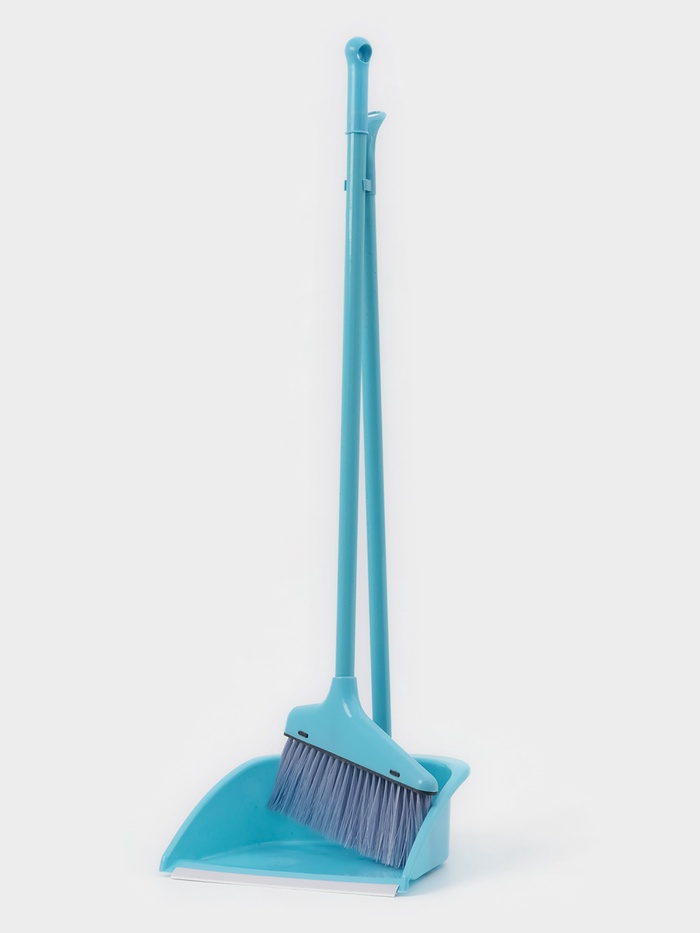 УЦЕНКА Щётка для пола Доляна, совок 25×26 см, щётка 23 см, металлическая ручка 78 см, МИКС - Фото 1