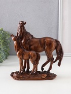 Фигурка полистоун «Лошадь с жеребёнком», под дерево, 19×6.5×20.5 см - Фото 2
