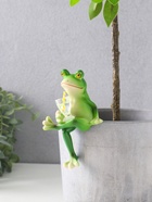 Фигурка для флорариума «Лягуха с лимонадом», полистоун, декор на кашпо, 5.3×5.5×10.3 см - Фото 1