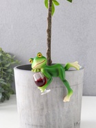 Фигурка для флорариума «Лягуха с бокалом - расслабляемся», полистоун, декор на кашпо, 9.5×4.5×7.5 см - Фото 1