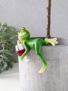Фигурка для флорариума «Лягуха с бокалом - расслабляемся», полистоун, декор на кашпо, 9.5×4.5×7.5 см - Фото 5