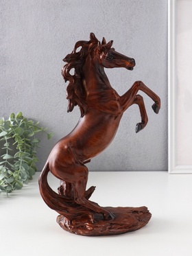 Фигурка полистоун «Конь на дыбах», под дерево, 19×10×30.8 см 10869662
