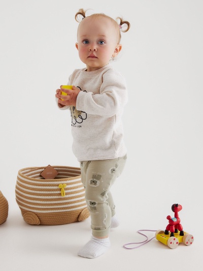 Костюм детский (свитшот, штанишки) «Крошка Я», размер 68-74 см, серый/зеленый