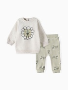 Костюм детский (свитшот, штанишки) «Крошка Я», размер 80-86 см, серый/зеленый - Фото 5