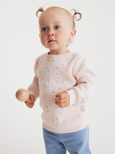 Свитшот для девочки «Крошка Я», рост 80-86 см, розовый