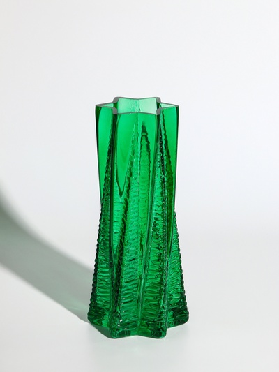 Ваза «Флоранс», 25×11×9 см, стекло, зелёная