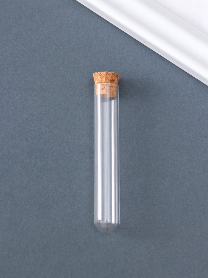 Колбочка для хранения с пробкой, стекло, для творчества и декора, 1.2×1.2×7 см